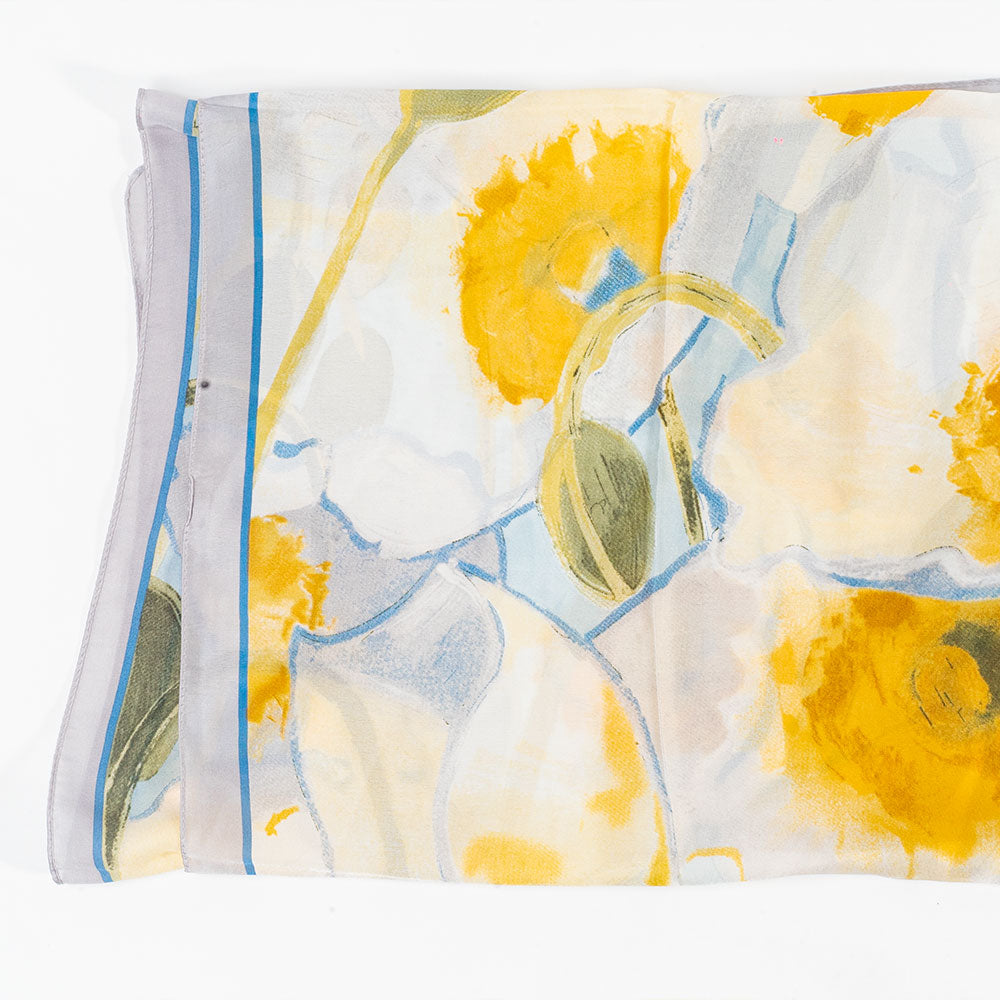 Lucid Garden -huivi, 85 x 180 cm, vaaleansininen, 100% vegaaninen silkki 3 