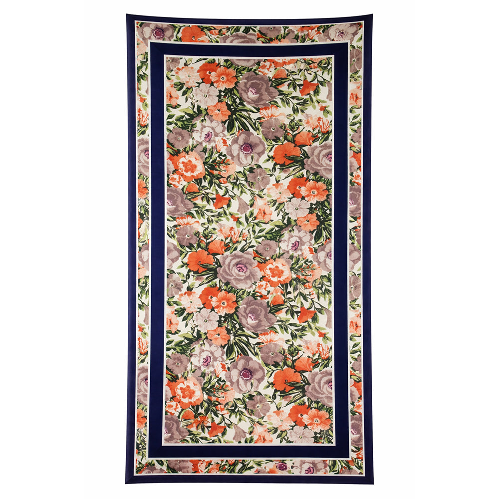 Orchid Breeze -huivi, sininen, 85 cm x 180 cm, 100 % vegaanista silkkiä