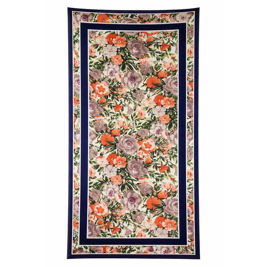 Orchid Breeze -huivi, sininen, 85 cm x 180 cm, 100 % vegaanista silkkiä