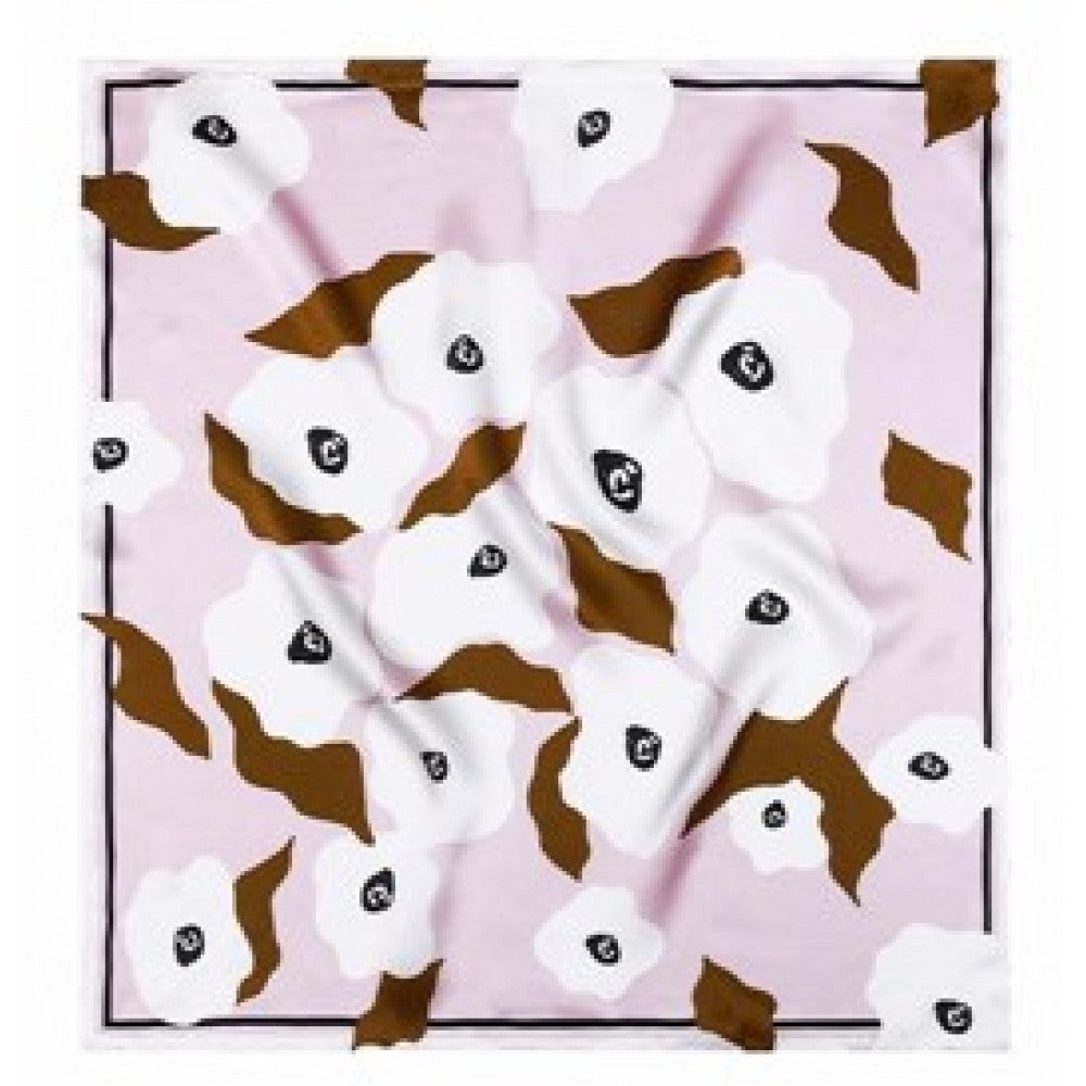 Rosewood Flowers Scarf, Blush Pink, 90 cm x 90 cm, 100% Silk 1 
