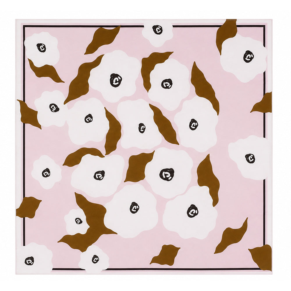 Rosewood Flowers -silkkihuivi, vaaleanpunainen, 90 x 90 cm 2 