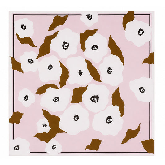 Rosewood Flowers -silkkihuivi, vaaleanpunainen, 90 x 90 cm
