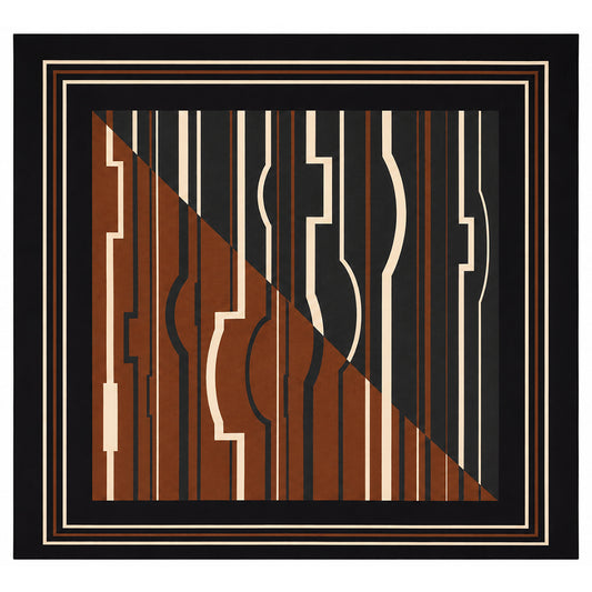 Desert Mirage -silkkihuivi, ruosteenruskea, 90 x 90 cm