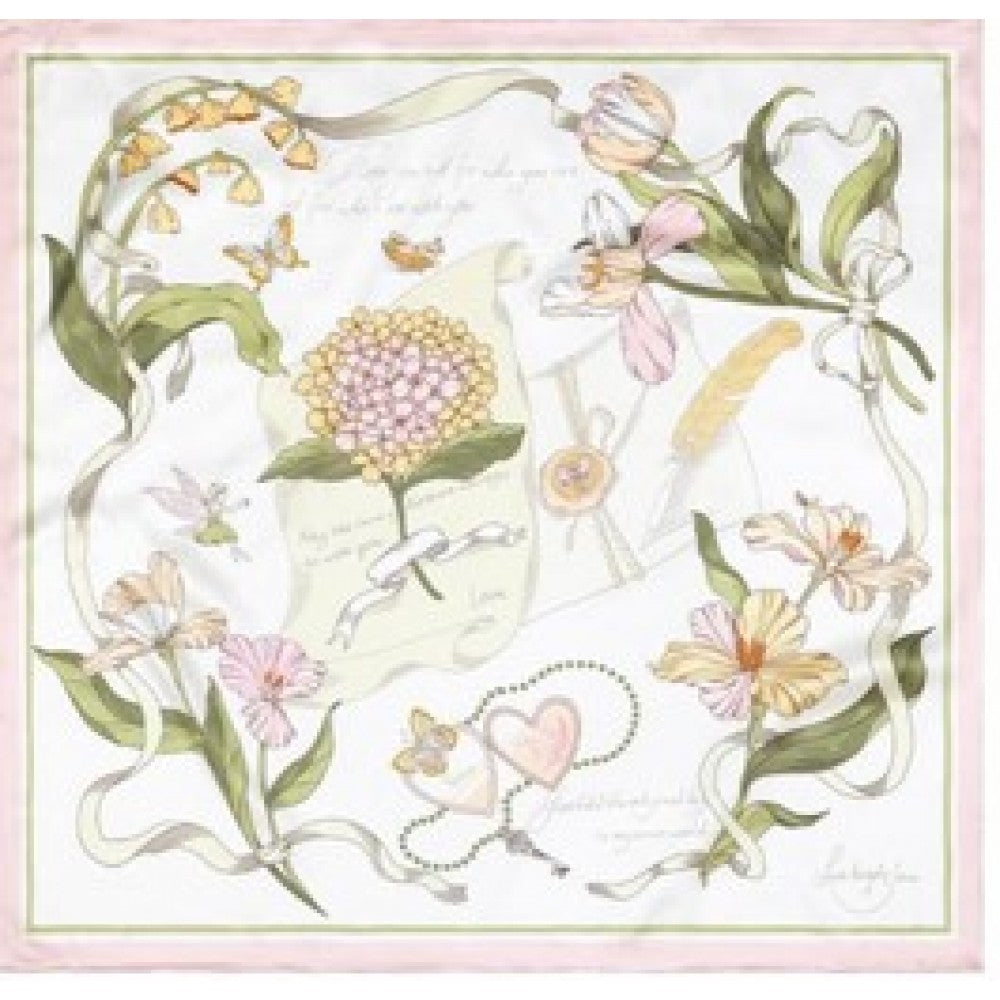 Garden Whisper Scarf, Sage Green, 90 cm x 90 cm, 100% Silk