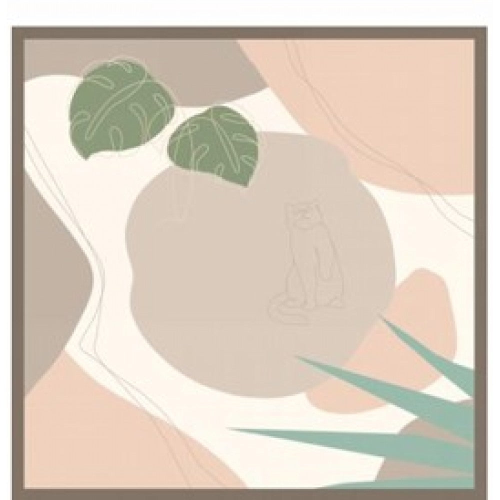 Pastel Oasis Scarf, Beige, 90 cm x 90 cm, 100% Silk