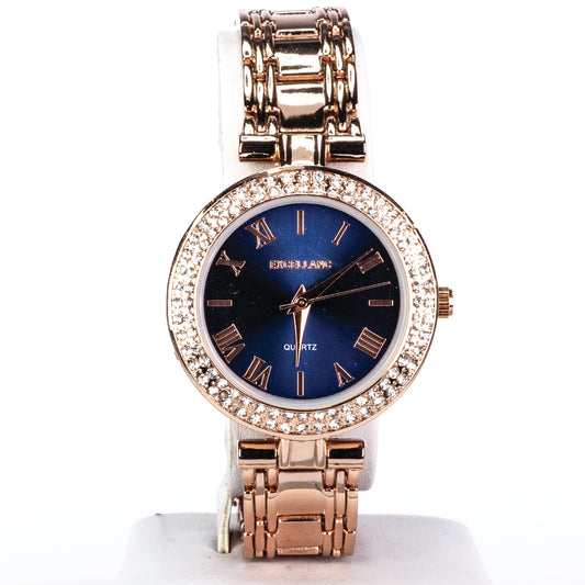Excellanc rosegold värillinen naisten kello metalli rannekoru, ja musta kellotaulu