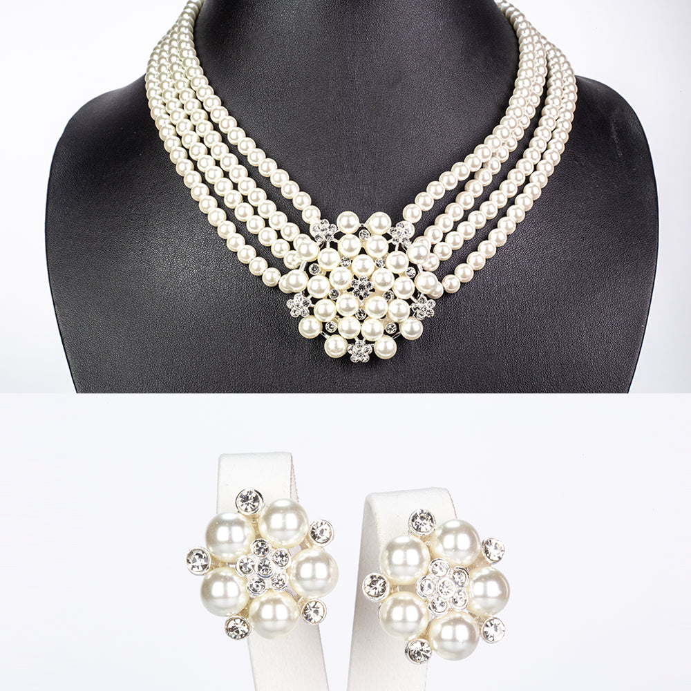 Kullattu TeräsSetti Lasihelmi ja Valkoisella Emporia® Kristallilla