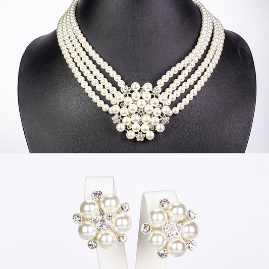 Kullattu TeräsSetti Lasihelmi ja Valkoisella Emporia® Kristallilla