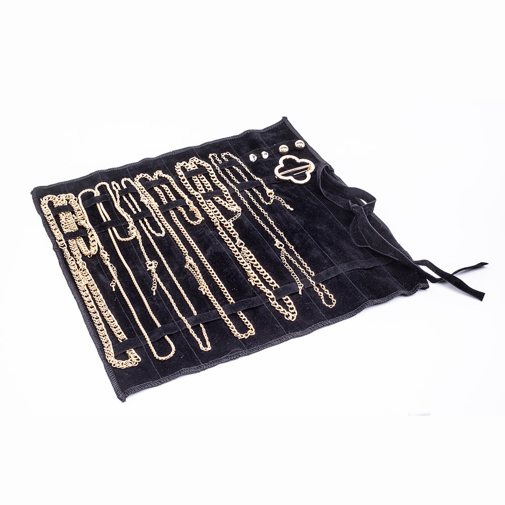 Kullattu TeräsSetti Valkoisella Emporia® Kristallilla ( Kaulakoru+Korvakorut+Rannekoru ) 1 