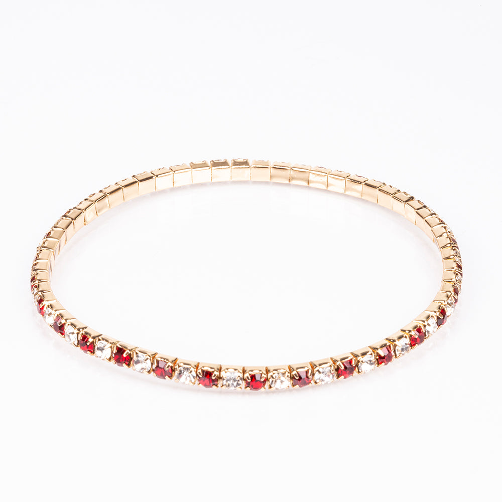 Kullattu TeräsRannekello Punaisella Emporia® Kristallilla ( Rannekoru ) 8 