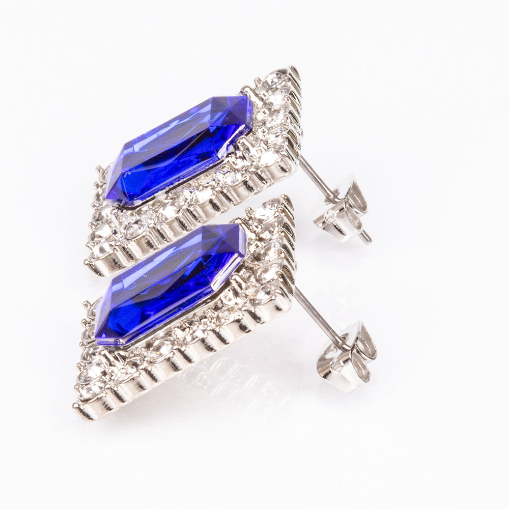 Kullattu TeräsRannekello Sinisellä Emporia® Kristallilla ja Valkoisella Emporia® Kristallilla ( Kaulakoru+Korvakorut+Riipus ) 11 