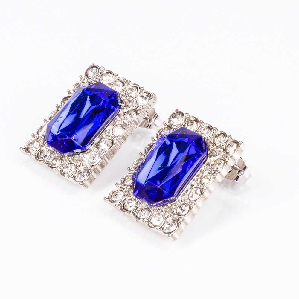 Kullattu TeräsRannekello Sinisellä Emporia® Kristallilla ja Valkoisella Emporia® Kristallilla ( Kaulakoru+Korvakorut+Riipus ) 12 