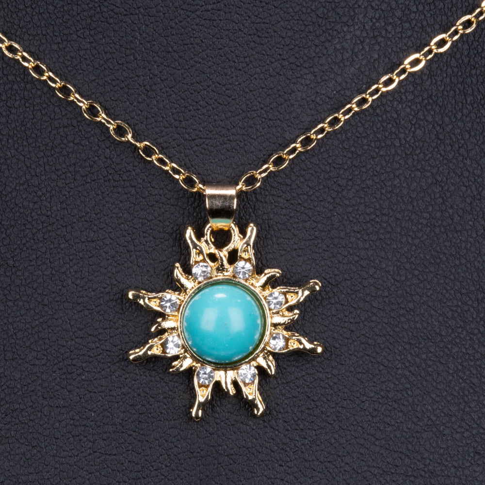 Kullattu TeräsKaulakoru Turkoosilla 2 