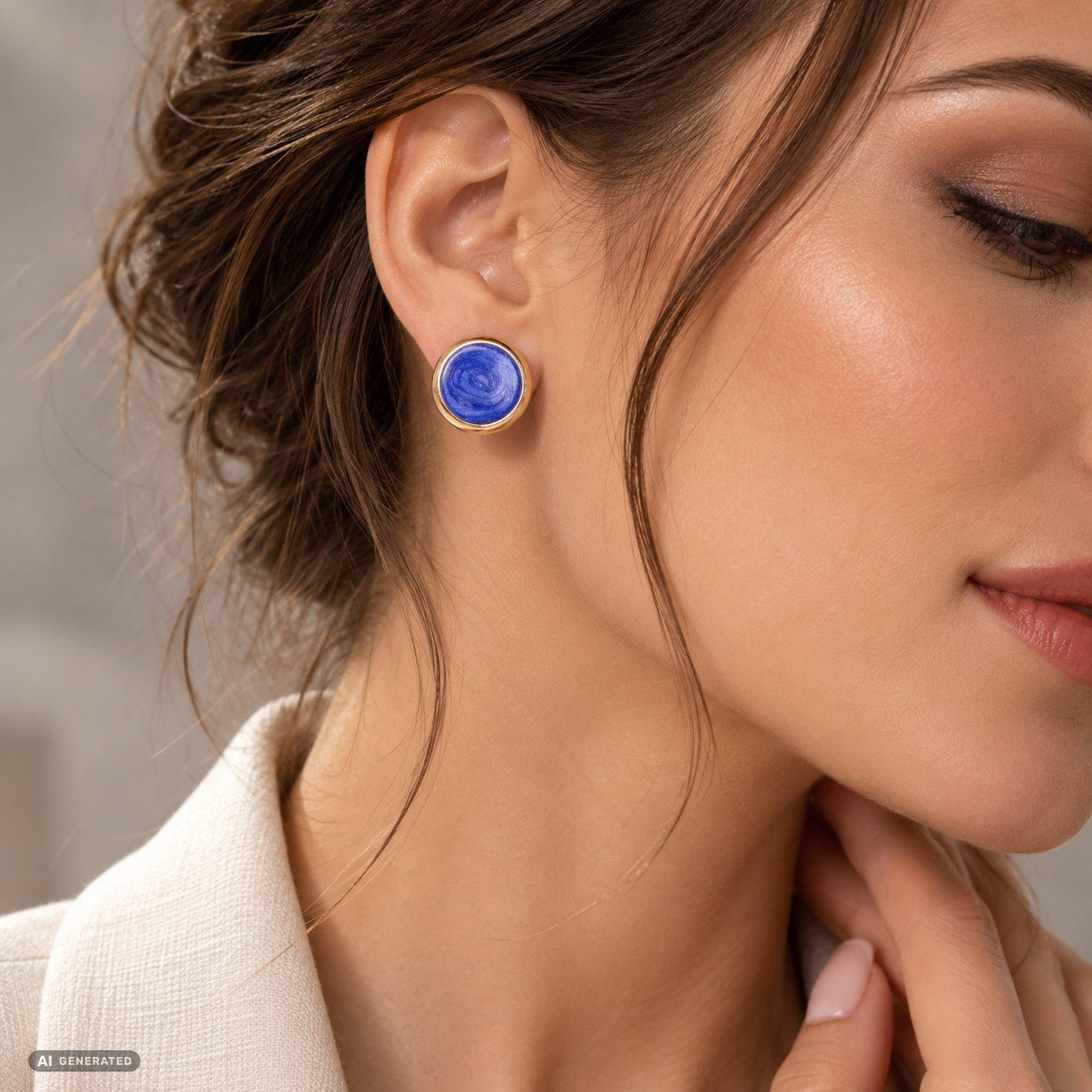 Kullattu TeräsKorvakorut Emaloidulla