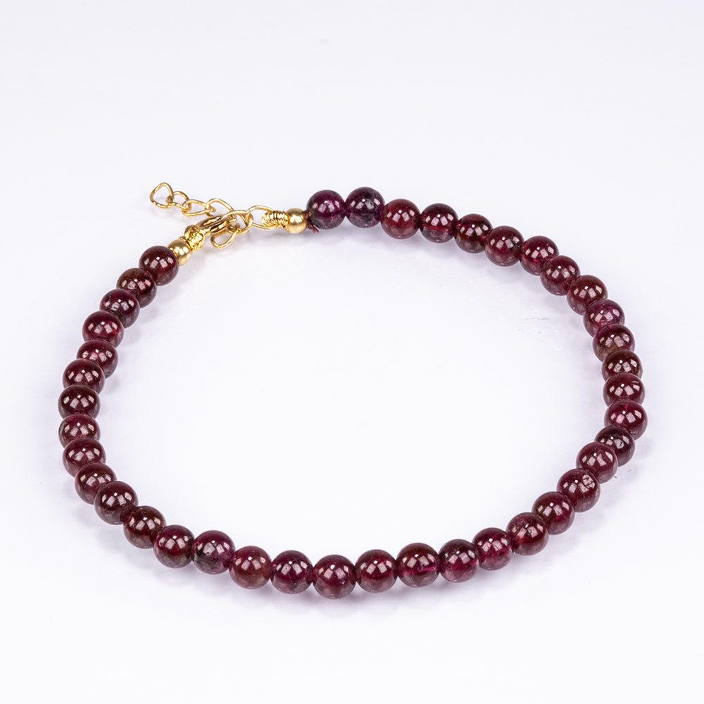 Kullattu hopeaRannekoru Punaisella Granaatilla 1 