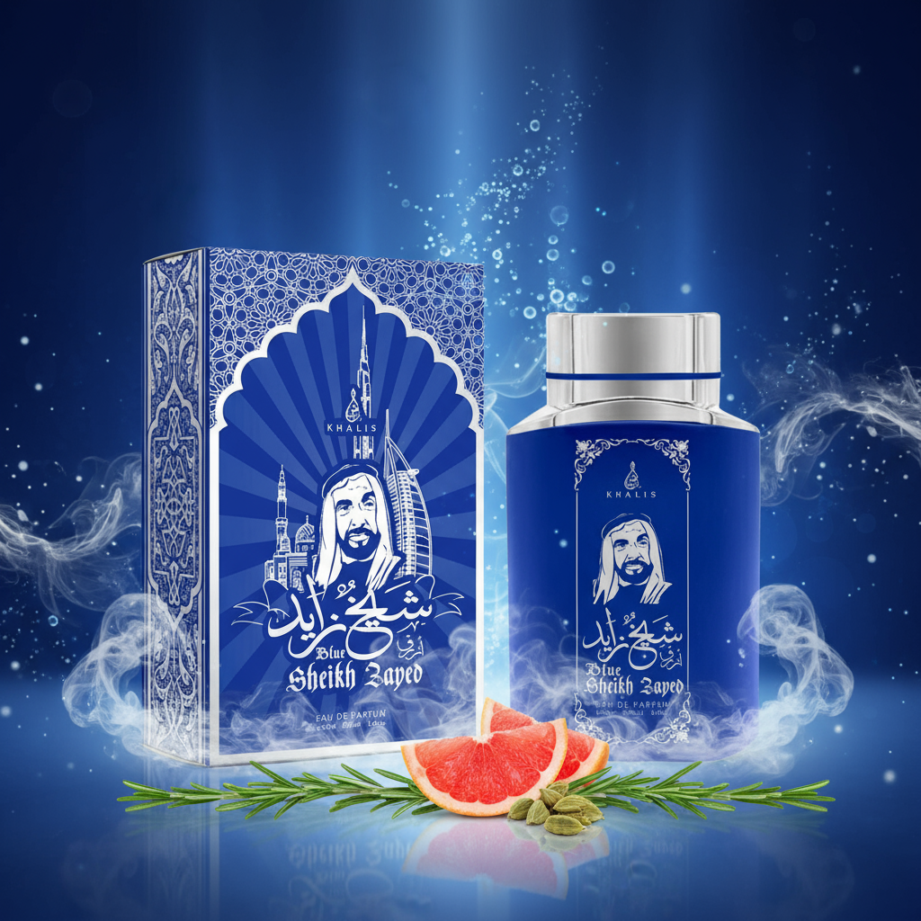 100 ml Eau de Hajuvesi SHEIKH ZAYED BLUE - Myskin ja Oudin Tuoksu Miehille 3 