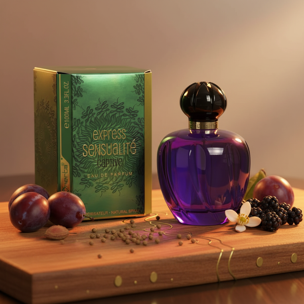 100 ml Eau de Perfume "EXPRESS SENSUALITE CAPTIVE" Hedelmäinen kukkaistuoksu naisille.,  korkea 6%:n hajusteöljypitoisuus 1 