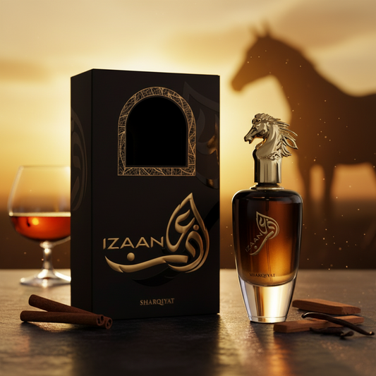 100 ml Eau de Perfume Oriental IZAAN (Top: Cognac; Middle: Cinnamon, Tonka Bean, Oak; Base: Vanilla, Praline, Sandalwood)