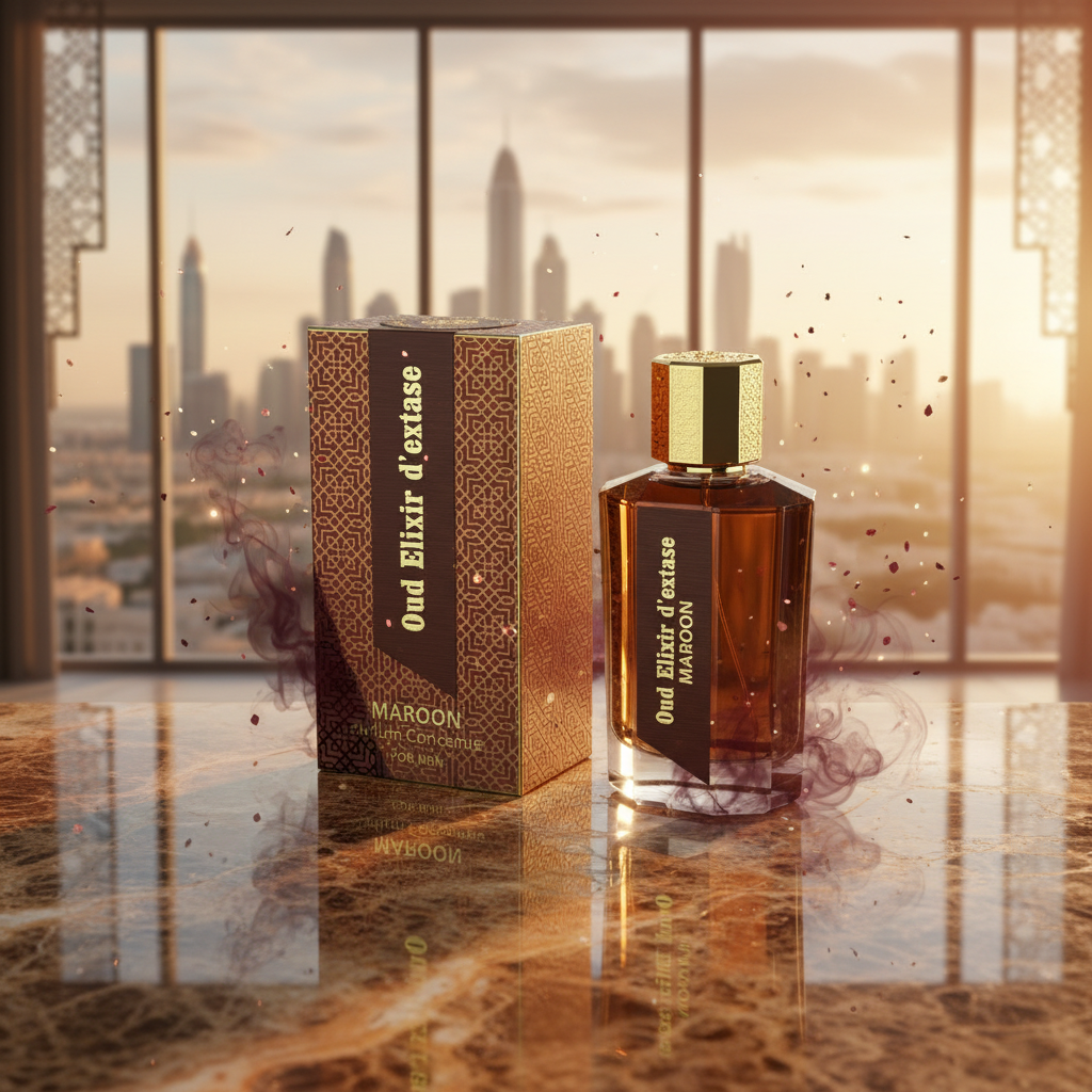 EDP 100ml "Oud Elixir D’extase Maroon" - itämainen-puumainen tuoksu 1 