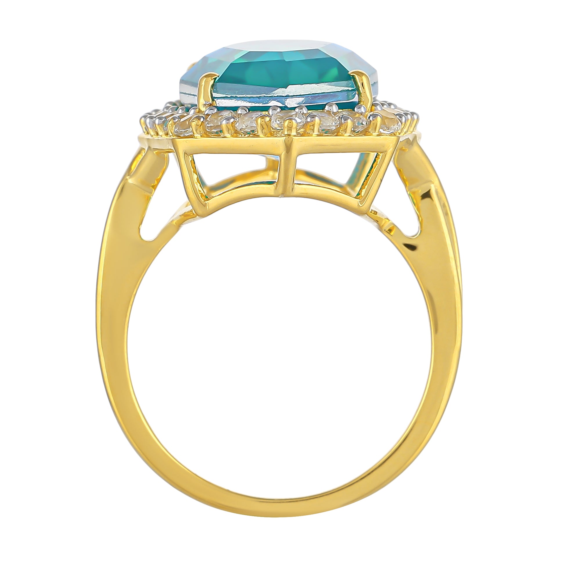 Kullattu hopeaSormus Riikinkukkokvartsilla ja Valkoisella Topaasilla 4 