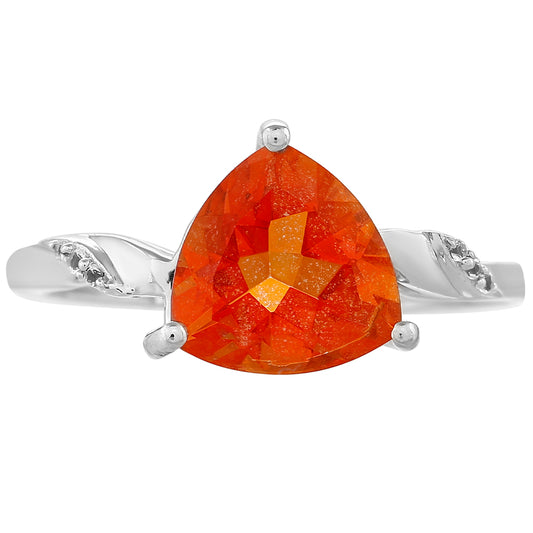 HopeaSormus Padparadschan Kvartsilla ja Valkoisella Topaasilla