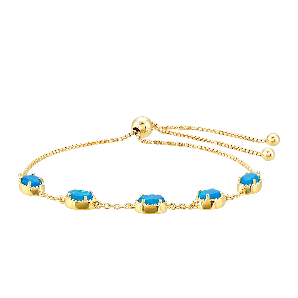 Kullattu hopeaRannekoru Etiopialaisella Paraiba-Sinisellä Opaalilla 2 