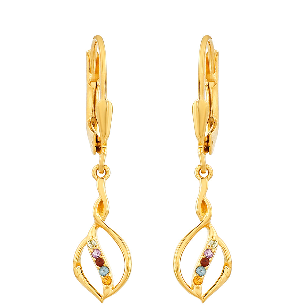 Kullatut hopeat Korvakorut Ametisti ja Sitriinillä