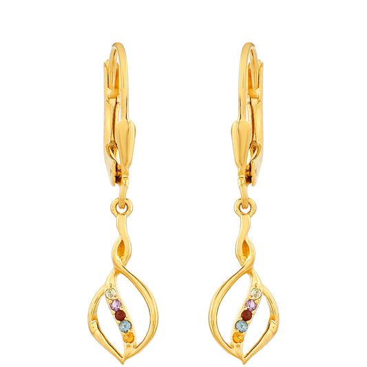 Kullatut hopeat Korvakorut Ametisti ja Sitriinillä