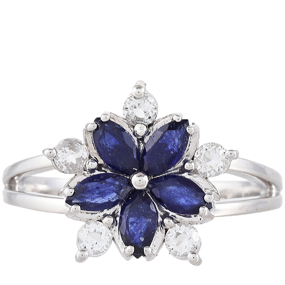 HopeaSormus Thaisafiirilla ja Valkoisella Topaasilla