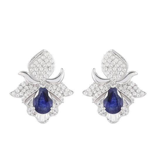 HopeaKorvakorut Thaisafiirilla ja Valkoisella Topaasilla