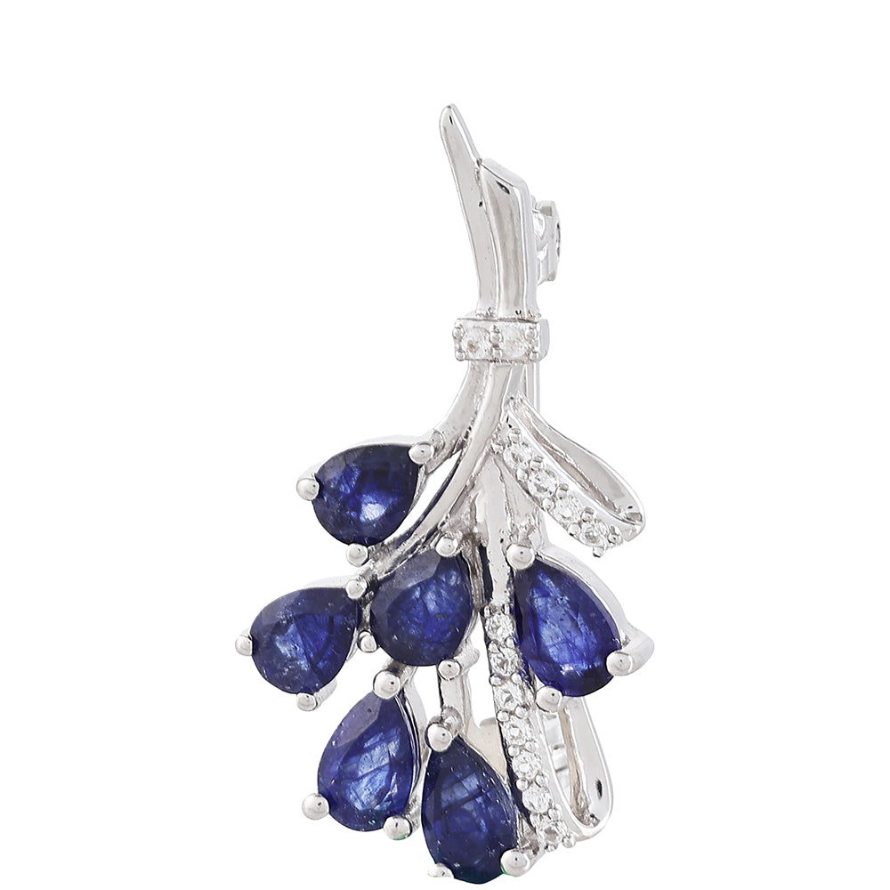 HopeaRintaneula Thaisafiirilla ja Valkoisella Topaasilla