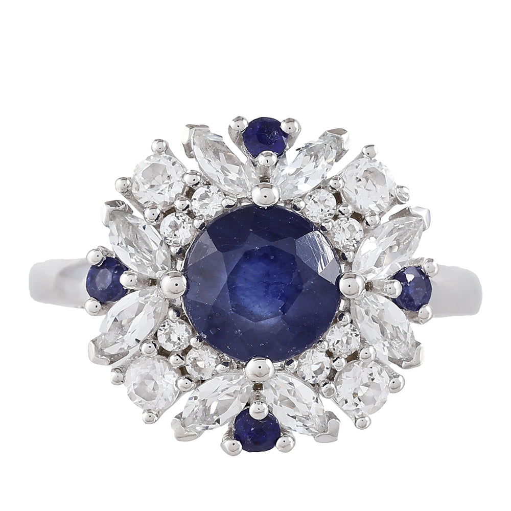 HopeaSormus Thaisafiirilla ja Valkoisella Topaasilla