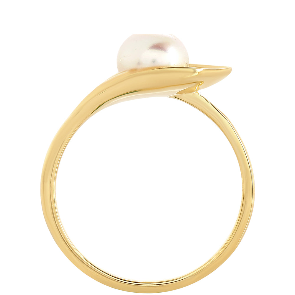 Kullattu hopeaSormus Viljellyllä Makeanveden Barokkihelmellä