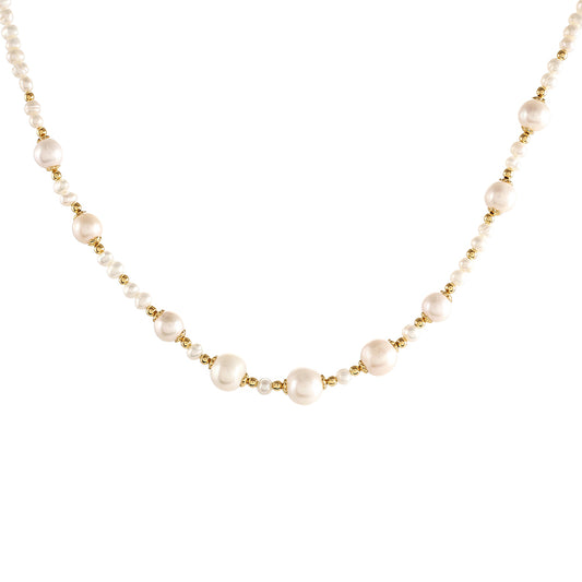 Kullattu hopeaSetti Viljellyllä Makeanveden Barokkihelmellä ( Kaulakoru+Korvakorut )