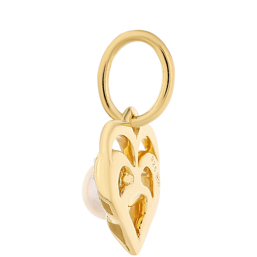 Kullattu hopeaRiipus Viljellyllä Makeanveden Barokkihelmellä ja Valkoisella Topaasilla 2 