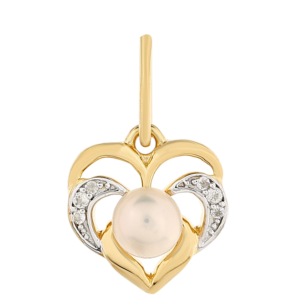 Kullattu hopeaRiipus Viljellyllä Makeanveden Barokkihelmellä ja Valkoisella Topaasilla 1 