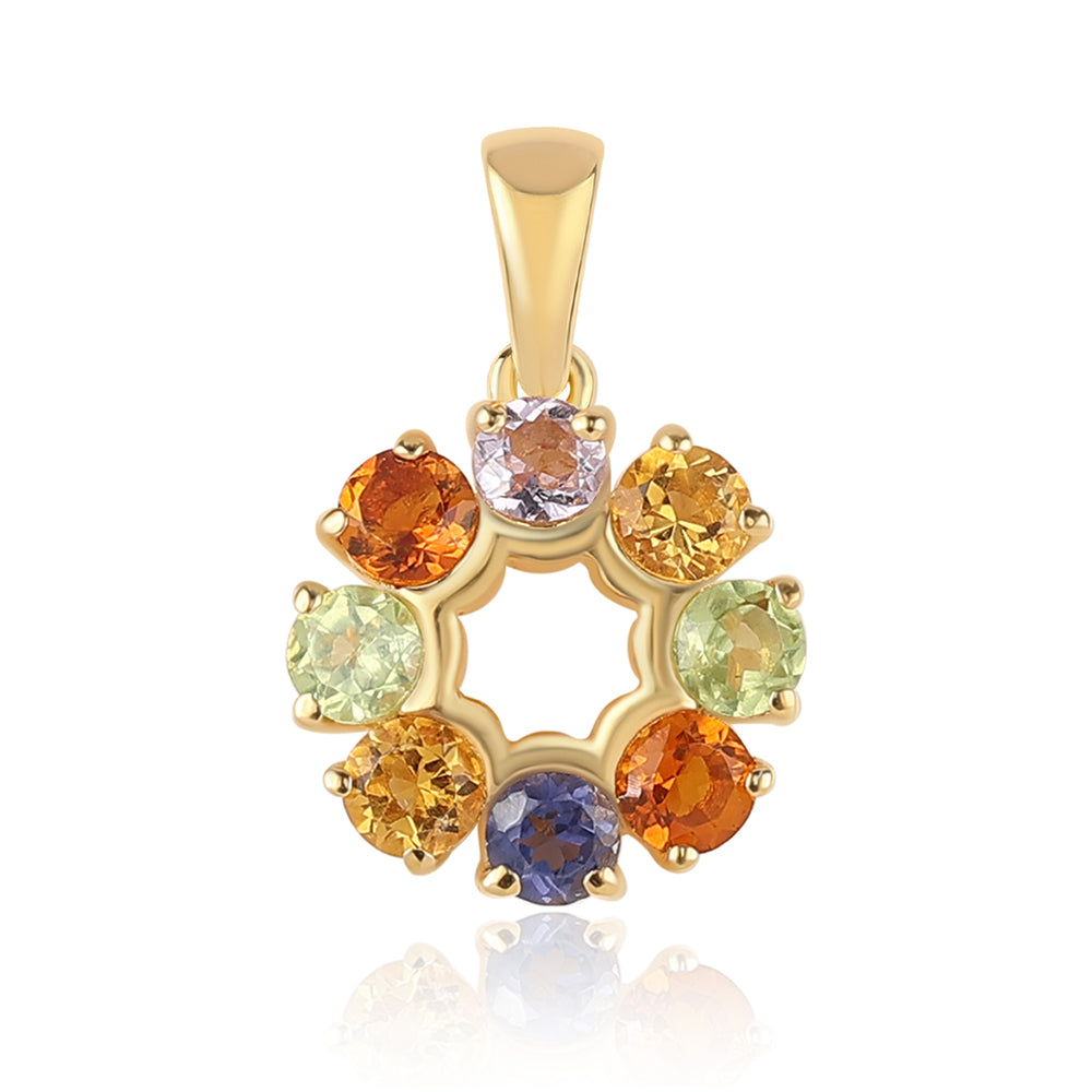 Kullattu hopeaRiipus Rose De France Ametistilla ja Peridootilla 1 