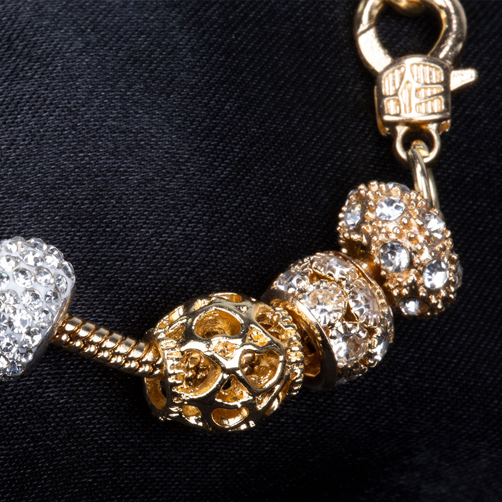 Kullattu TeräsRannekoru Valkoisella Emporia® Kristallilla 11 