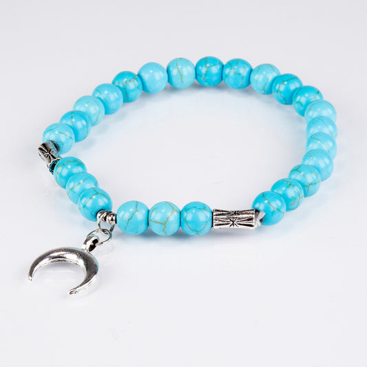 Kullattu TeräsSetti Turkoosilla ( Kaulakoru+Rannekoru )