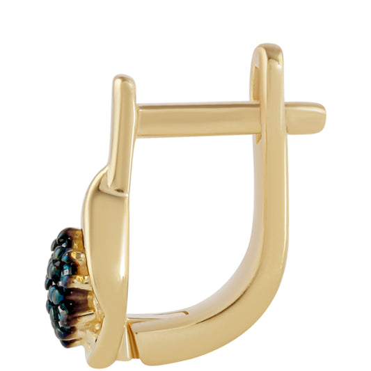 Kullatut hopeat Korvakorut Sinisellä Timantilla