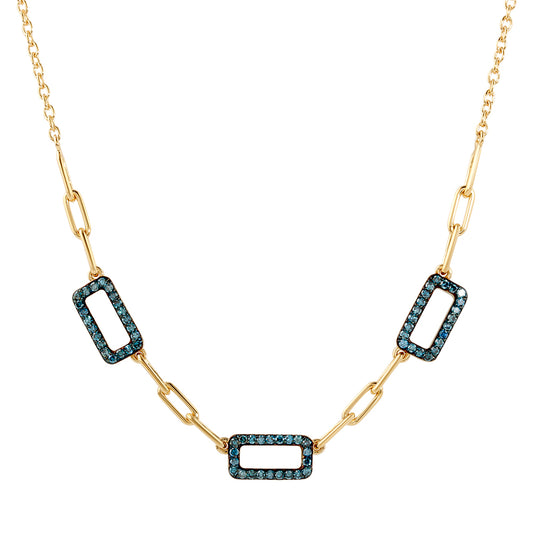 Kullattu hopeaKaulakoru Sinisellä Timantilla