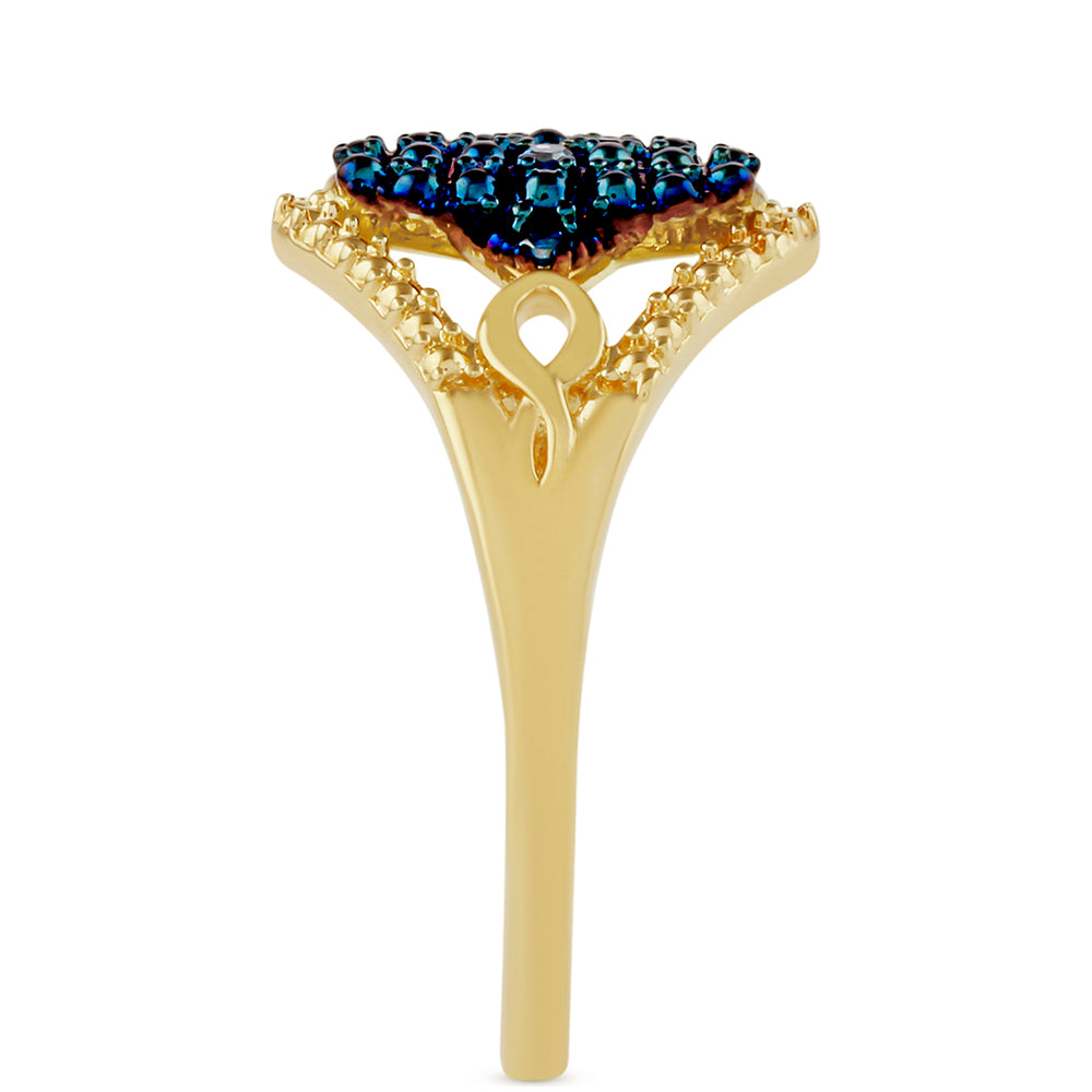 Kullattu hopeaSormus Sinisellä Timantilla 3 