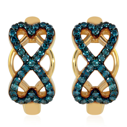 Kullatut hopeat Korvakorut Sinisellä Timantilla