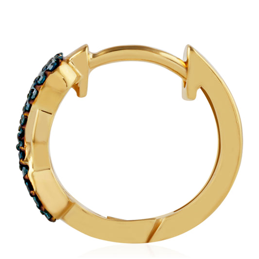 Kullatut hopeat Korvakorut Sinisellä Timantilla