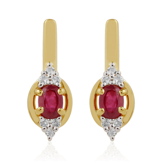 Kullatut hopeat Korvakorut Thairubiinilla ja Valkoisella Topaasilla