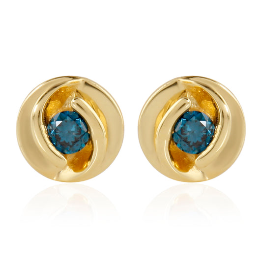 Kullatut hopeat Korvakorut Sinisellä Timantilla