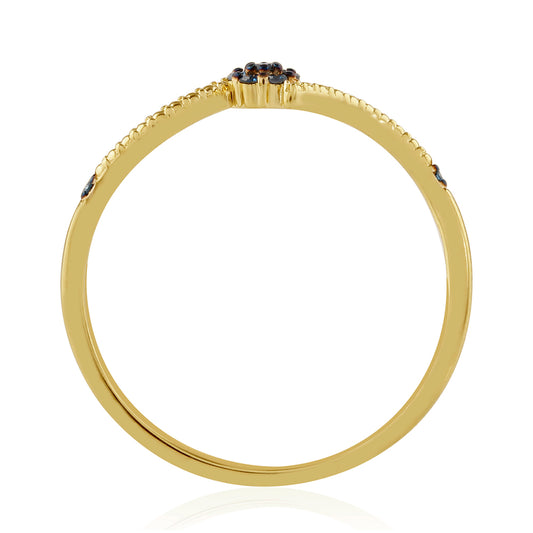 Kullattu hopeaSormus Sinisellä Timantilla