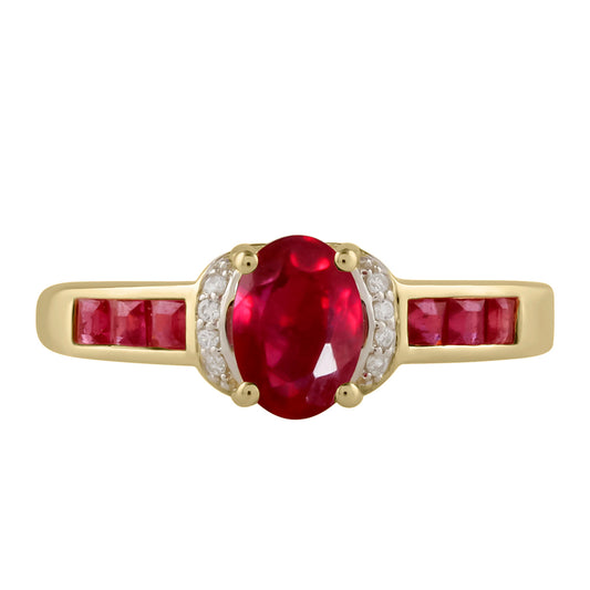 Kullattu hopeaSormus Thairubiinilla ja Valkoisella Topaasilla