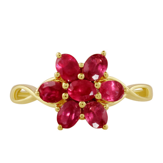 Kullattu hopeaSormus Thairubiinilla