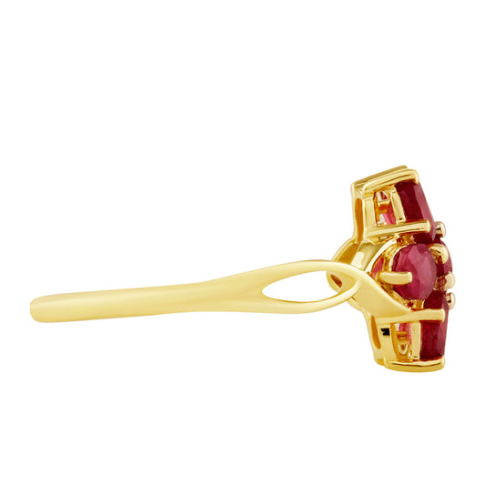 Kullattu hopeaSormus Thairubiinilla